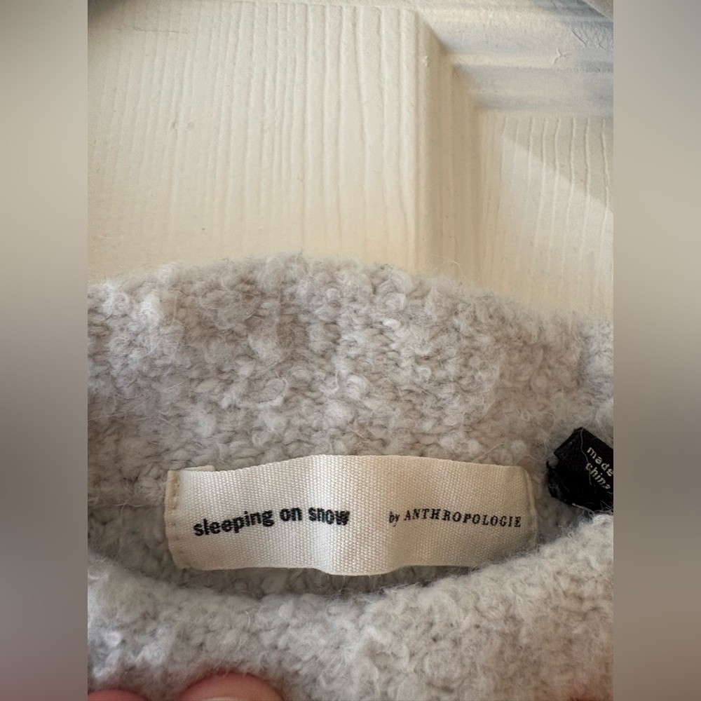 Sleeping On Snow Anthropologie Textured Knit Sweater Size S Neutral - Picture 4 of 5